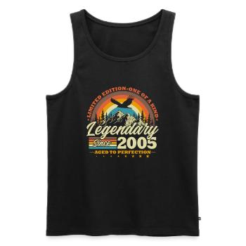 Légendaire depuis 2005 Cadeau d’anniversaire vintage - Débardeur bio Premium Homme - noir - Devant - Michal (187cm)