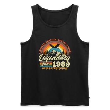 Legendary since 1989 Vintage Birthday Gift - Men's Premium Organic Tank Top - black - Front - Michal (187cm)
