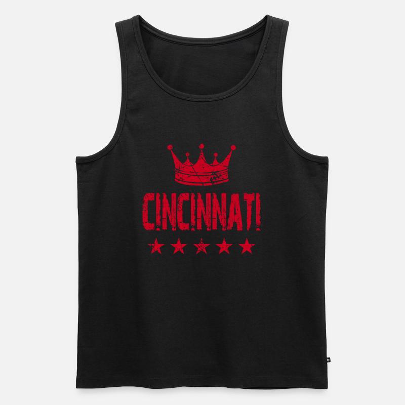 Cincinnati Krone Sterne - Männer Premium Bio Tank Top - Schwarz