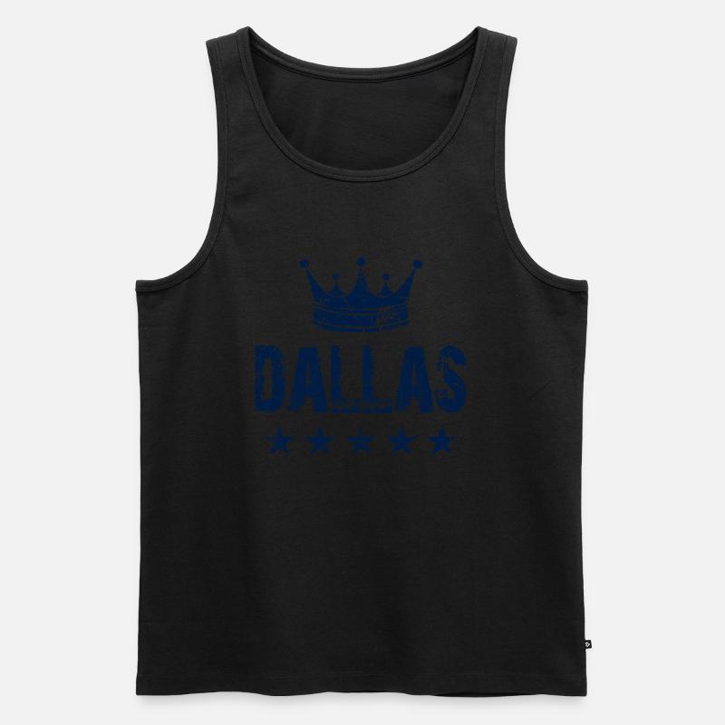 Dallas Krone Sterne - Männer Premium Bio Tank Top - Schwarz