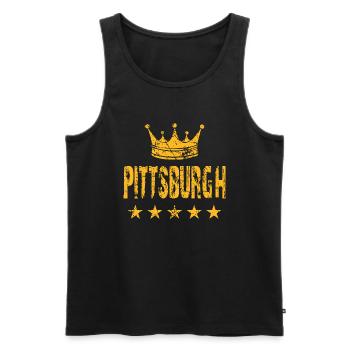 Pittsburgh Crown Stars - Men's Premium Organic Tank Top - black - Front - Michal (187cm)