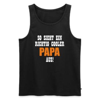 Cooler Papa Zitieren - Quote Grafik - Männer Premium Bio Tank Top - Schwarz - Vorne - AI Model Male 178 light (178cm)