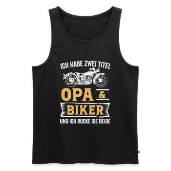 Biker Opa Motorradfahrer Motorrad - Männer Premium Bio Tank Top - Schwarz - Vorne - AI Model Male 178 light (178cm)