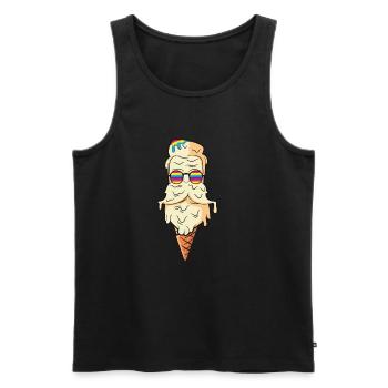 ice cream - Men's Premium Organic Tank Top - black - Front - Michal (187cm)