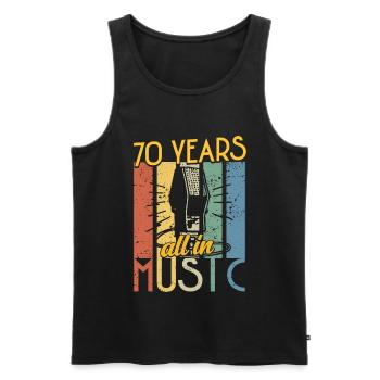 Vintage Musician 1954 70 Jahre Jubiläum - Männer Premium Bio Tank Top - Schwarz - Vorne - AI Model Male 178 light (178cm)