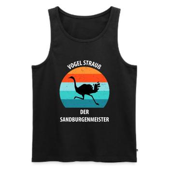 Strauß Ostrich Vogel Strauß Ornithologie - Männer Premium Bio Tank Top - Schwarz - Vorne - AI Model Male 178 light (178cm)