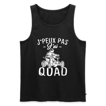 Je peux pas j'ai quad - Débardeur bio Premium Homme - noir - Devant - Michal (187cm)