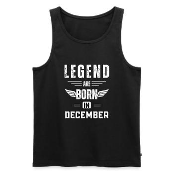 sont nés en décembre - Débardeur bio Premium Homme - noir - Devant - AI Model Male 178 light (178cm)