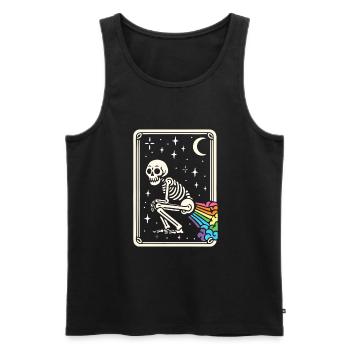 Tarot Card Skeleton Farting Rainbows LGBT - Men's Premium Organic Tank Top - black - Front - Michal (187cm)