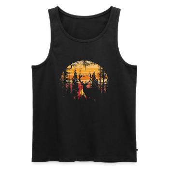 Deer Forest Roe Deer Nature Sunset - Men's Premium Organic Tank Top - black - Front - AI Model Male 178 light (178cm)