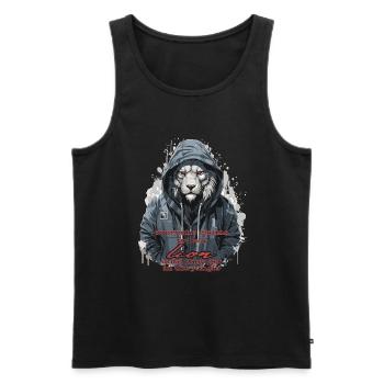 Löwe Afrika Katze - be a lion jungle - Männer Premium Bio Tank Top - Schwarz - Vorne - AI Model Male 178 light (178cm)