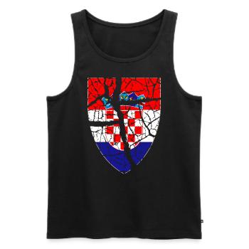 Kroatien - Männer Premium Bio Tank Top - Schwarz - Vorne - Michal (187cm)