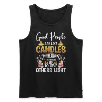Candle Decoration Romantic Passion - Men's Premium Organic Tank Top - black - Front - AI Model Male 178 light (178cm)