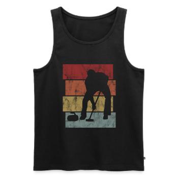 Ice Curling Curler Curling Retro Gift - Men's Premium Organic Tank Top - black - Front - Michal (187cm)