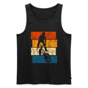 BMX Bike Bike Retro Gift Bicycle Motocross - Men's Premium Organic Tank Top - black - Front - Michal (187cm)