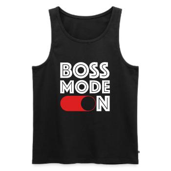 Mode Boss sur | Affaires, dictons drôles, amusement - Débardeur bio Premium Homme - noir - Devant - Michal (187cm)