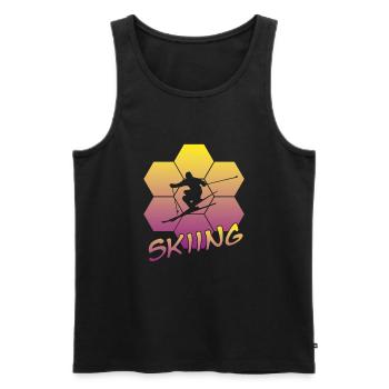 Skiing - Männer Premium Bio Tank Top - Schwarz - Vorne - AI Model Male 178 light (178cm)