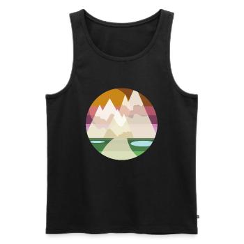 Serie shape :mountains - Débardeur bio Premium Homme - noir - Devant - Michal (187cm)