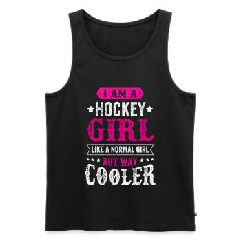 Hockey girl hockey girl woman child gift - Men's Premium Organic Tank Top - black - Front - AI Model Male 178 light (178cm)