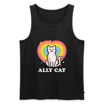 Ally Cat - Men's Premium Organic Tank Top - black - Front - AI Model Male 178 light (178cm)