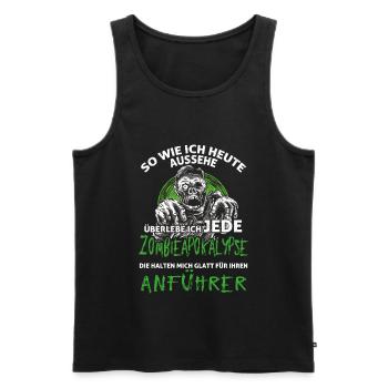 Zombie Apokalypse Mann - Männer Premium Bio Tank Top - Schwarz - Vorne - Michal (187cm)