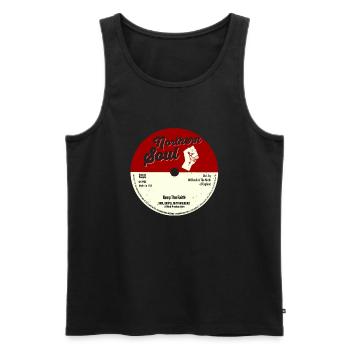Northern Soul graphic - Keep The Faith Tee - Mod - Men's Premium Organic Tank Top - black - Front - AI Model Male 178 light (178cm)