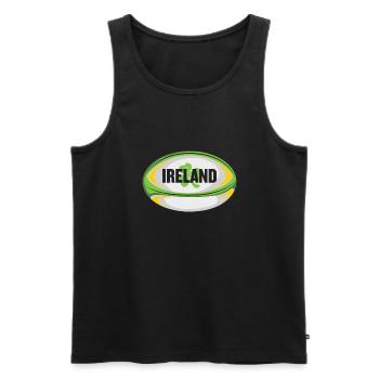 Irland Rugbyprodukt - Irish Flag Rugby Football - Männer Premium Bio Tank Top - Schwarz - Vorne - AI Model Male 178 light (178cm)