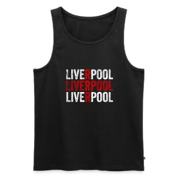 Liverpool product | Liverpool England Flag design - Men's Premium Organic Tank Top - black - Front - Michal (187cm)