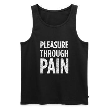 Vergnügen durch Schmerz Druck - BDSM Unterwürfig - Männer Premium Bio Tank Top - Schwarz - Vorne - AI Model Male 178 light (178cm)