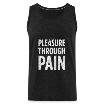 Vergnügen durch Schmerz Druck - BDSM Unterwürfig - Männer Premium Bio Tank Top - Anthrazit - Vorne - Alexander (188cm)
