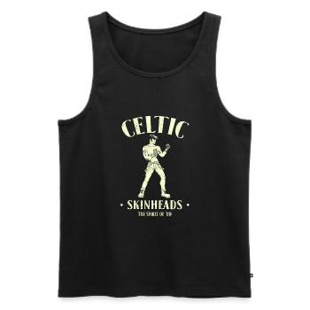 Celtic Skinheads product | Irish / Scottish - Men's Premium Organic Tank Top - black - Front - AI Model Male 178 light (178cm)