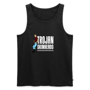 Trojan Skinhead print | Traditional Skinhead - Men's Premium Organic Tank Top - black - Front - AI Model Male 178 light (178cm)