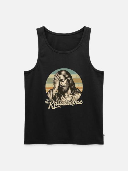 Jesus Digga Katastrophe - Männer Premium Bio Tank Top - Schwarz