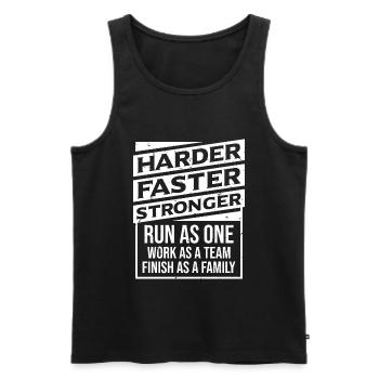 Faster Stronger - Crosslauf feld feldlauf - Débardeur bio Premium Homme - noir - Devant - Michal (187cm)