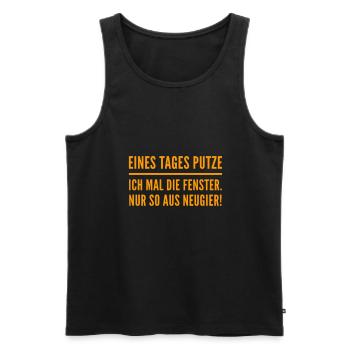 neugierig - Männer Premium Bio Tank Top - Schwarz - Vorne - AI Model Male 178 light (178cm)