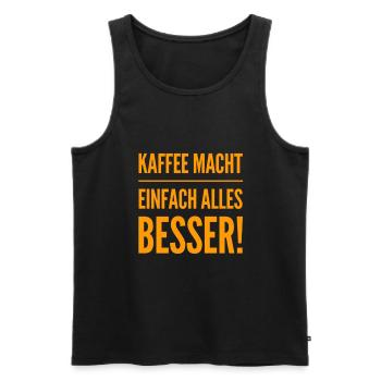 ich liebe Kaffee über alles - Männer Premium Bio Tank Top - Schwarz - Vorne - AI Model Male 178 light (178cm)