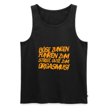 böse Zungen - Männer Premium Bio Tank Top - Schwarz - Vorne - Michal (187cm)