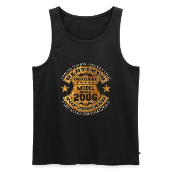 18. Geburtstag Oldtimer März Jahrgang 2006 - Männer Premium Bio Tank Top - Schwarz - Vorne - Michal (187cm)