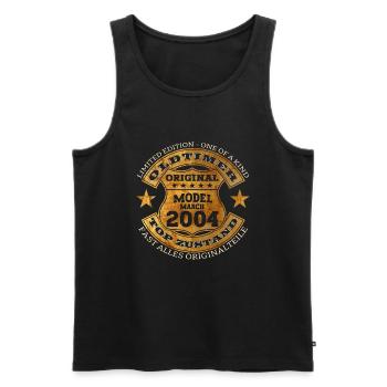 20. Geburtstag Oldtimer März Jahrgang 2004 - Männer Premium Bio Tank Top - Schwarz - Vorne - Michal (187cm)