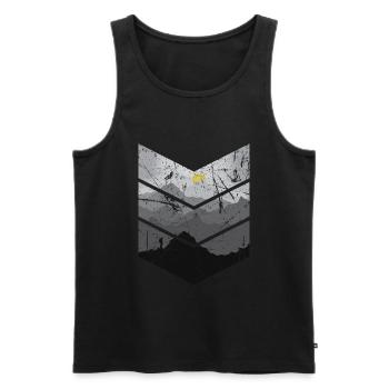 Montagnes vintage - Débardeur bio Premium Homme - noir - Devant - Michal (187cm)
