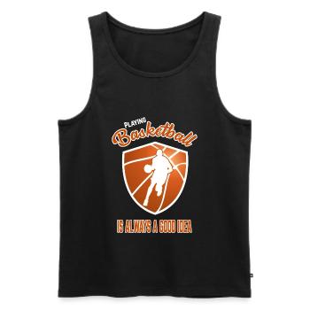 Basketball streetball basket team gift - Men's Premium Organic Tank Top - black - Front - AI Model Male 178 light (178cm)