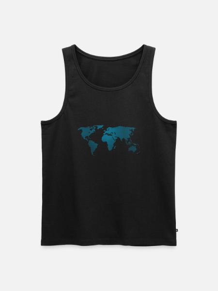 world map - Men's Premium Organic Tank Top - black