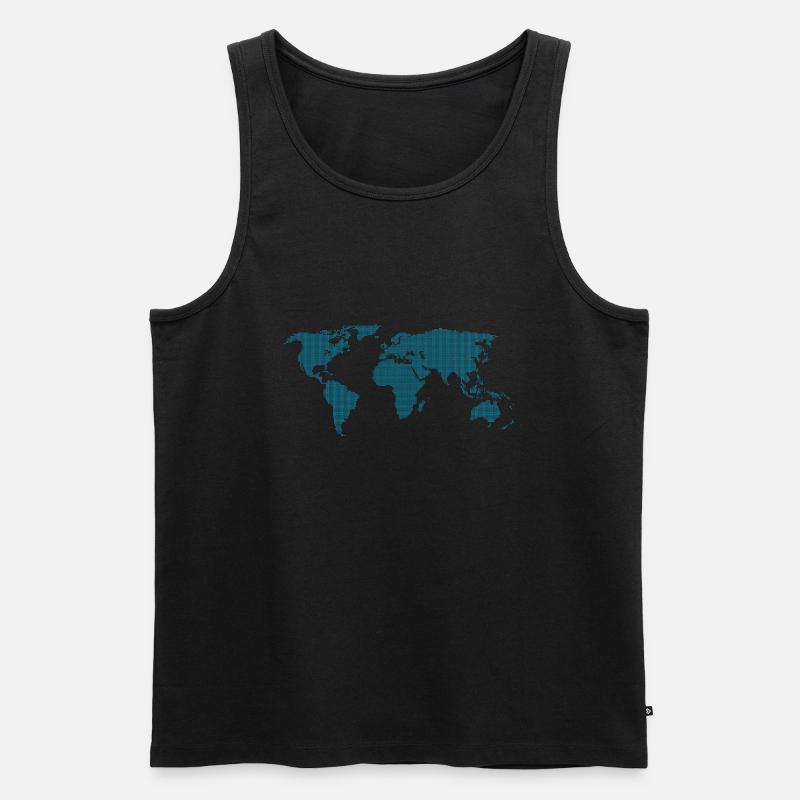 Weltkarte - Männer Premium Bio Tank Top - Schwarz