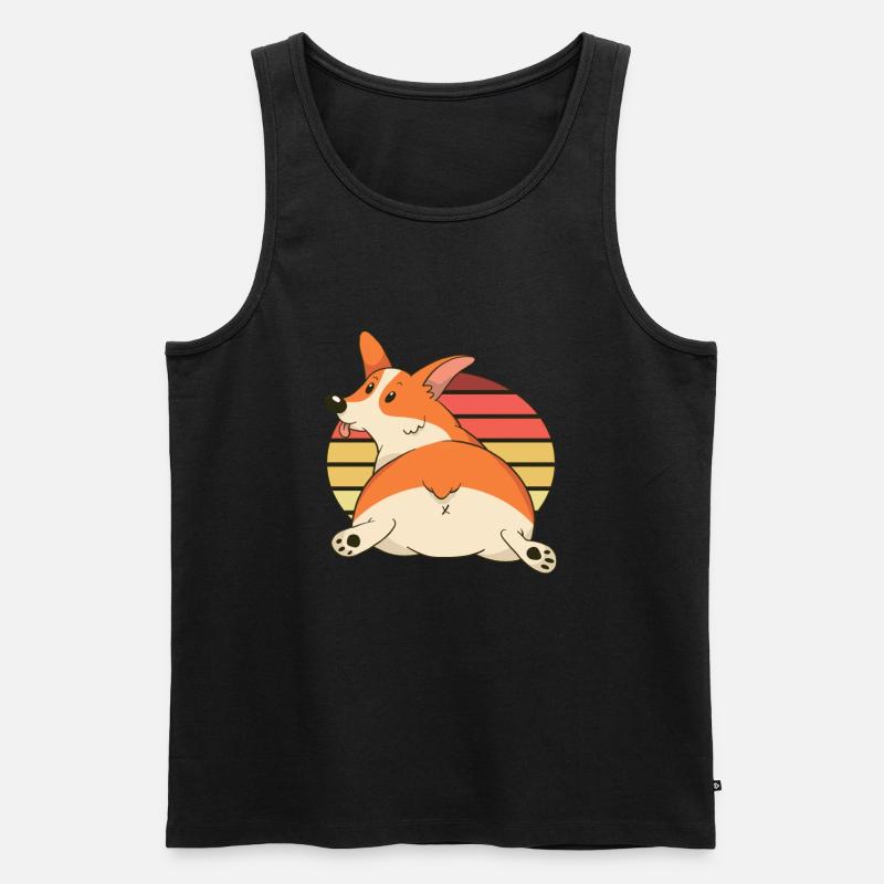 Corgi Hintern - Männer Premium Bio Tank Top - Schwarz