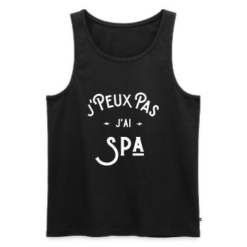 je peux pas j'ai spa idée cadeau humour citations - Débardeur bio Premium Homme - noir - Devant - Michal (187cm)