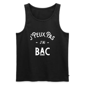 je peux pas j'ai bac idée cadeau humour - Débardeur bio Premium Homme - noir - Devant - AI Model Male 178 light (178cm)