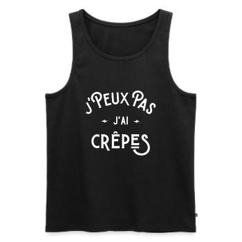 je peux pas j'ai crêpes idée cadeau humour - Débardeur bio Premium Homme - noir - Devant - Michal (187cm)