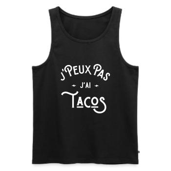 je peux pas j'ai tacos idée cadeau humour - Débardeur bio Premium Homme - noir - Devant - Michal (187cm)
