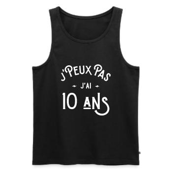 je peux pas j'ai 10 ans cadeau humour anniversaire - Débardeur bio Premium Homme - noir - Devant - Michal (187cm)
