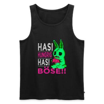 Hasi Hungrig Hasi Böse Hunger macht Böse - Männer Premium Bio Tank Top - Schwarz - Vorne - Michal (187cm)